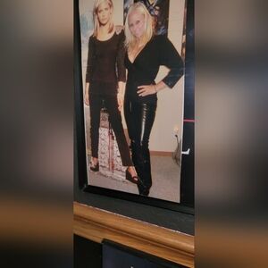 Elegant Black Leather Pants for Women LARGE